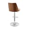 Armen Living Jacob Adjustable and Swivel Cream Faux Leather and Walnut Wood Bar Stool with Chrome Base LCJBBAWACR - alternate 6